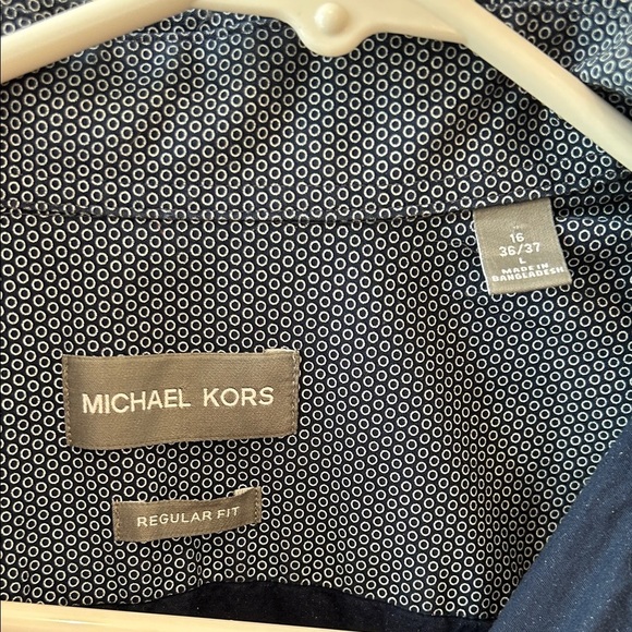 Michael Kors Dark Blue Button-Down Shirt - Picture 2 of 6